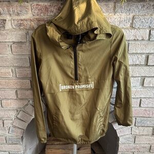 Broken Promises Olive Green Women's Wind Breaker